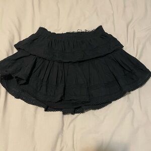 LoveShackFancy Black Ruffle Mini Skirt